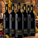 Six bottles of Tenafeate Creek Wines 2024 Basket Press Shiraz red wine in a pack, showing the wine bottles with labels.